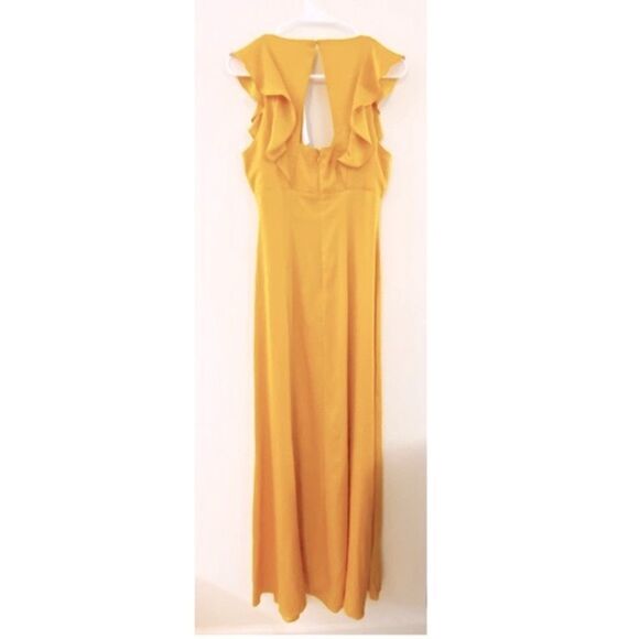 NWT BCBGeneration Mustard Ruffled Maxi Dress - Picture 2 of 6